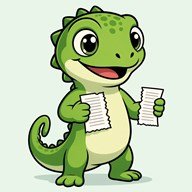 Tip Lizard mascot holding a torn receipt